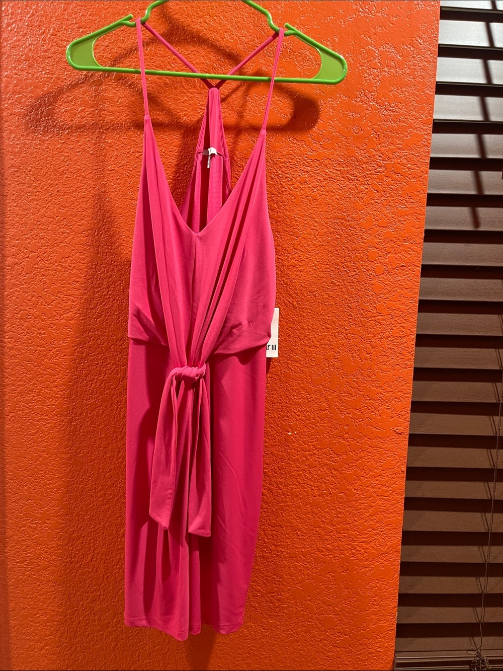 Bar III Fuchsia Knot-Front Mini Dress
